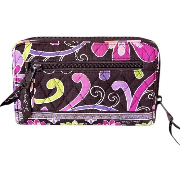 Vera Bradley Floral Retired Turnlock Ziparound Quilted Credit‎ Card Wallet - Picture 2 of 10